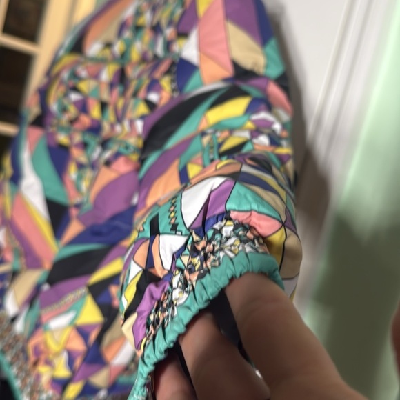 Emilio Pucci Firenze Colorful Abstract Nylon Bomber Jacket Winter Size I 36 US S - Picture 11 of 14